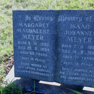 MEYER Isaac Johannes 1894-1965 &amp; Margaret Magdalene 1900-1964