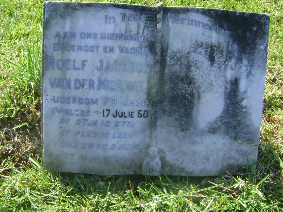 MERWE Roelf Jacobus, van der -1950