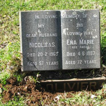 OLIVIER Nicolaas -1969 &amp; Ena Marie ANDRE -1987