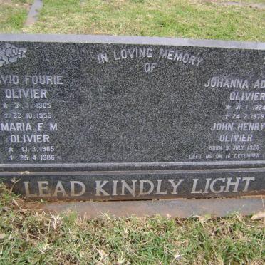 OLIVIER David Fourie 1905-1953 &amp; Maria E.M. 1905-1986 :: OLIVIER John Henry 1920-1993 &amp; Johanna Adriana 1924-1979