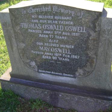 OSWELL Thomas Oswald -1951 &amp; May -1967