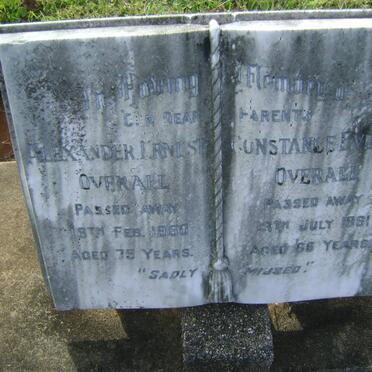 OVERALL Alexander Ernest -1950 &amp; Constance Evelyn -1961