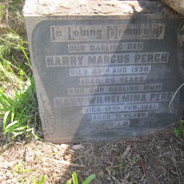 PERCH Harry Marcus -1930 &amp; Mary Wilhelmina -1951