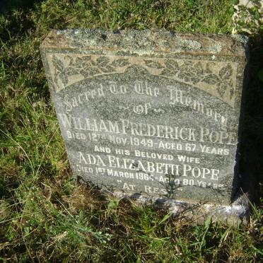 POPE William Frederick -1949 &amp; Ada Elizabeth -1964
