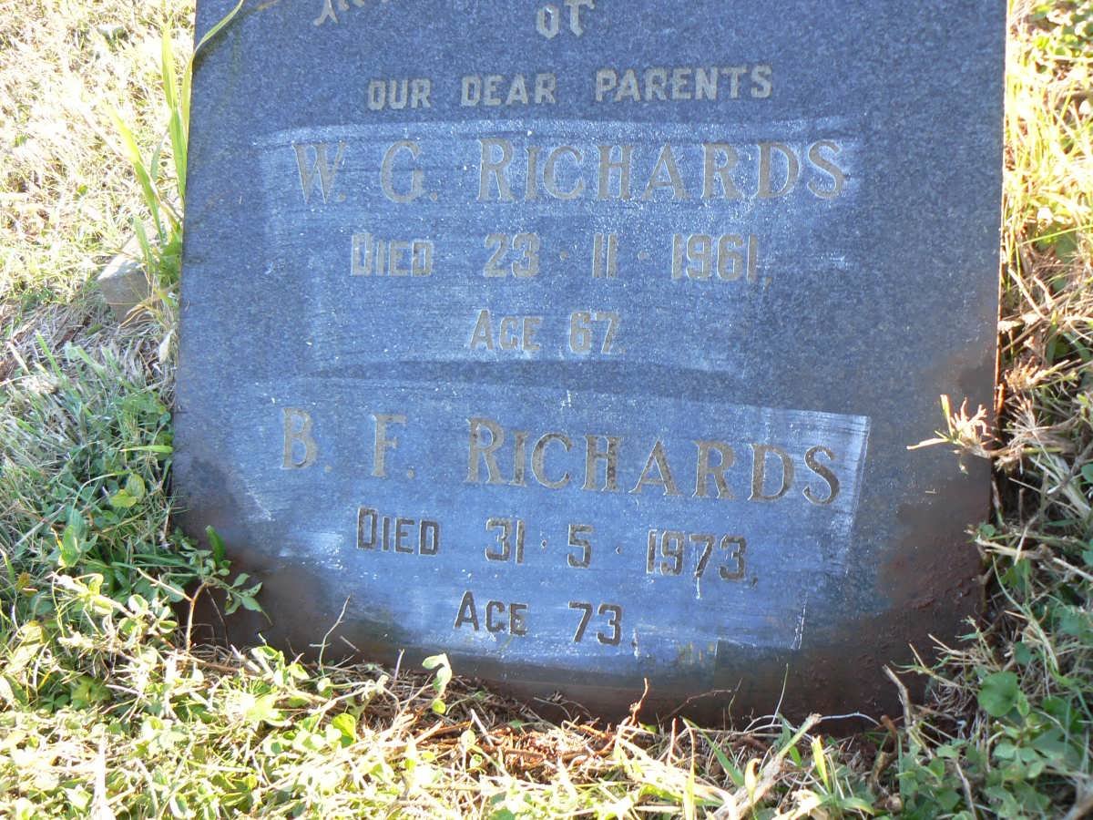 RICHARDS W.G. -1961 & B.F. -1973