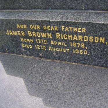 RICHARDSON James Brown 1876-1960 &amp; Sarah Elizabeth 1871-1945 :: RICHARDSON Norman John Marshall 1906-2001
