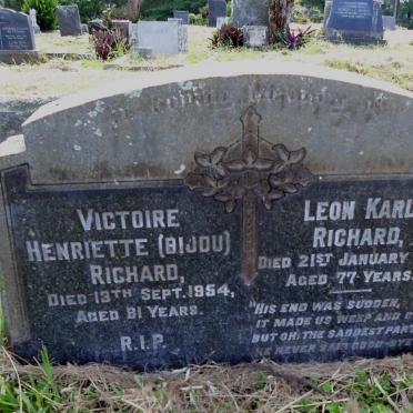 RICHARD Leon Karl -1944 &amp; Victoire Henriette BIJOU -1954