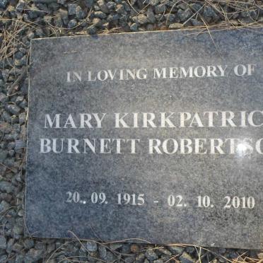 ROBERTSON Mary Kirkpatrick Burnett 1915-2010