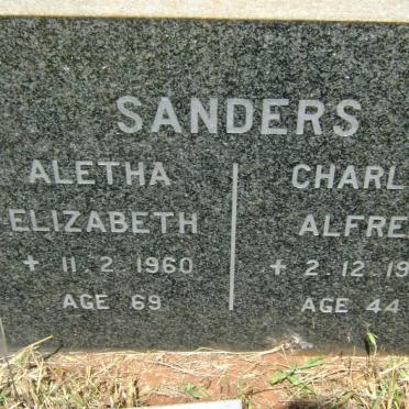 SANDERS Charles Alfred -1926 &amp; Aletha Elizabeth -1960