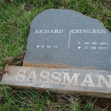 SASSMAN Richard -1973 &amp; Cathleen 1891-1943