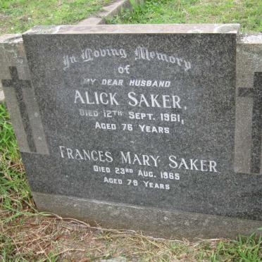 SAKER Alick  -1961 :: SAKER Frances Mary  -1965