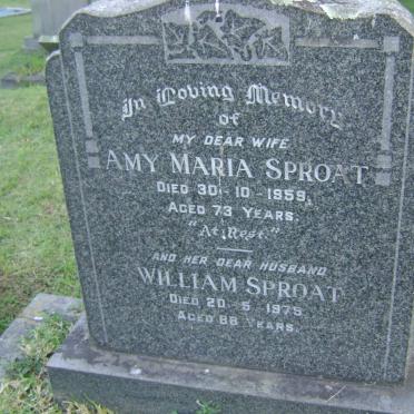SPROAT William 1975 &amp; Amy Maria -1959