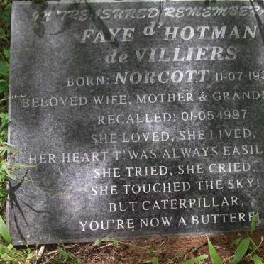 VILLIERS Faye, d'Hotman de nee NORCOTT 1935-1997