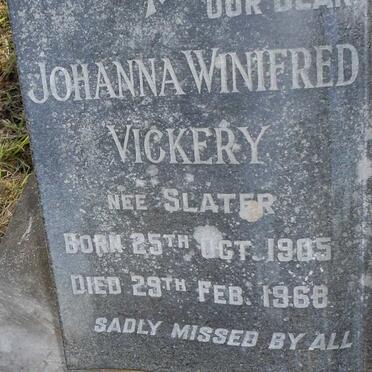 VICKERY Johanna Winifred nee SLATER 1905-1968