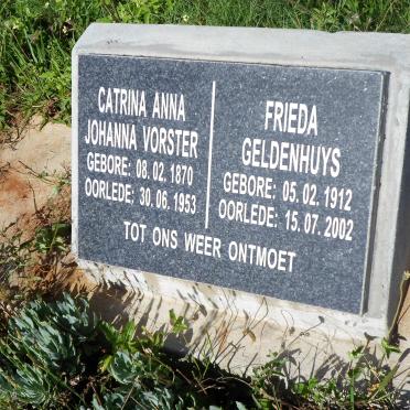 VORSTER Catrina Anna Johanna 1870-1953 :: GELDENHUYS Frieda 1912-2002