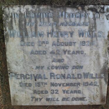 WILLS William Henry -1924 :: WILLS Percival Ronald -1942