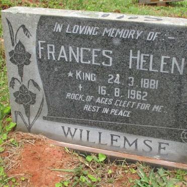 WILLEMSE Frances Helen nee KING 1881-1962