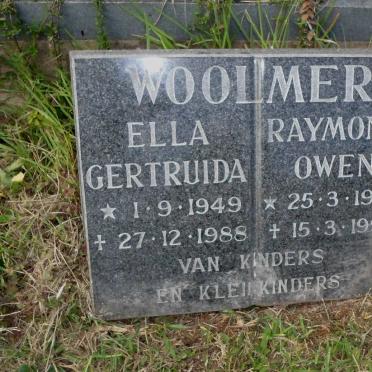 WOOLMER Raymond Owen 1944-1992 &amp; Ella Gertruida 1949-1988