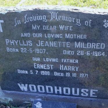 WOODHOUSE Phyllis Jeanette Mildred 1907-1964 &amp; Ernest Harry 1900-1971