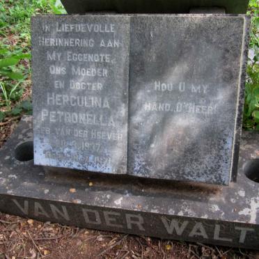 WALT Herculina Petronella, van der nee VAN DER HEEVER 1937-1971