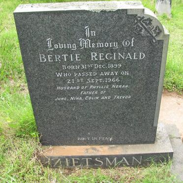 ZIETSMAN Bertie Reginald 1899-1966