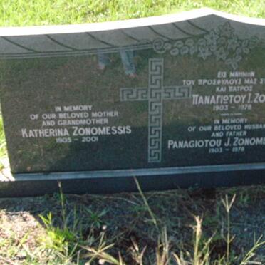 ZONOMESSIS Panagiotou J. 1903-1978 &amp; Katherina 1905-2001