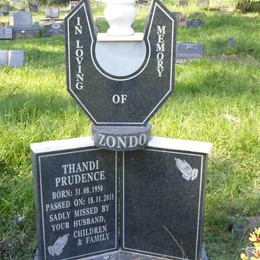 ZONDO Thandi Prudence 1950-2011