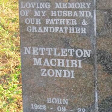 ZONDI Nettleton Machibi 1922-2002 :: ZONDI Theodora Busisiwe 1924-2008