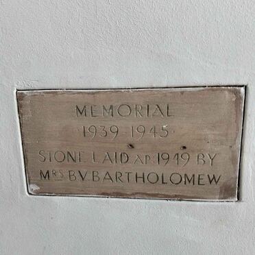 5. Stone laid in 1949 - Mrs B.V. BARTHOLOMEW