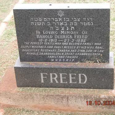 FREED Harold Derrick 1910-1995