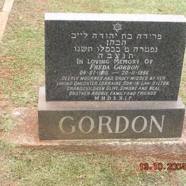 GORDON Freda 1915-1996