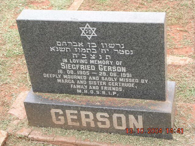 GERSON Siegfried 1905-1991