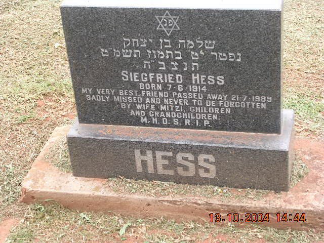 HESS Siegfried 1914-1989