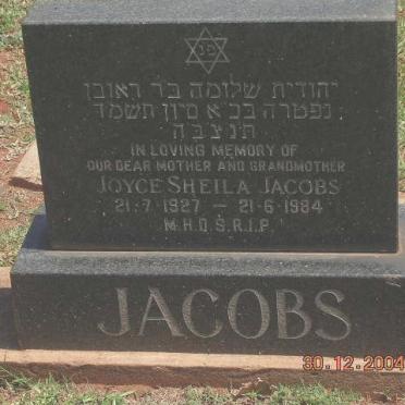 JACOBS Joyce Sheila 1927-1984