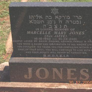 JONES Marcelle Mary nee JAFFE 1950-2001