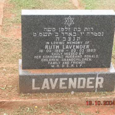 LAVENDER Ruth 1928-1989