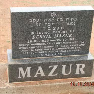 MAZUR Bessie 1923-1999