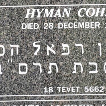 COHEN Hyman -1901