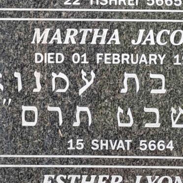 JACOBS Martha -1904