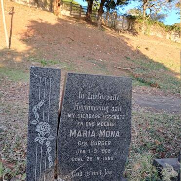 ? Maria Mona, Janse van nee BURGER 1905-1980