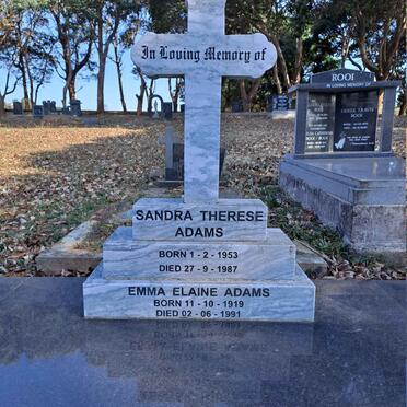 ADAMS Emma Elaine 1919-1991 :: ADAMS Sandra Therese 1953-1987
