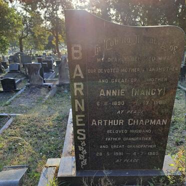 BARNES Arthur Chapman 1891-1985 & Annie 1890-1980