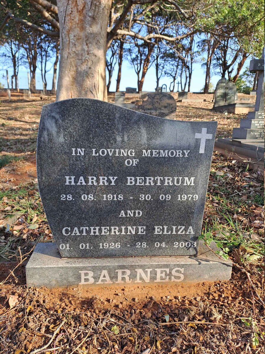 BARNES Harry Bertrum 1918-1979 & Catherine Eliza 1926-2003