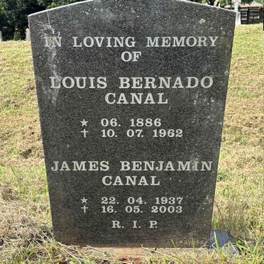CANAL Louis Bernado 1886-1962 :: CANAL James Benjamin 1937-2003