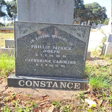 CONSTANCE Phillip Patrick Joseph -1996 & Catherine Caroline -2005