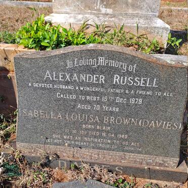 DAVIES Alexander Russell -1979 & Isabella Louisa Brown BLAIR 1911-1989 _2