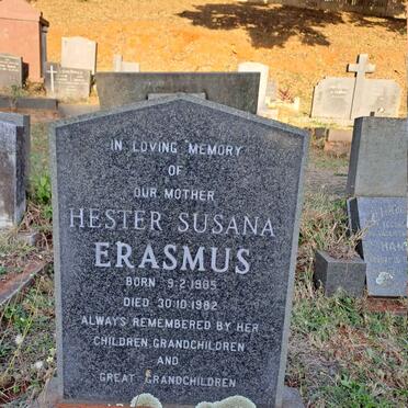 ERASMUS Hester Susanna 1905-1982