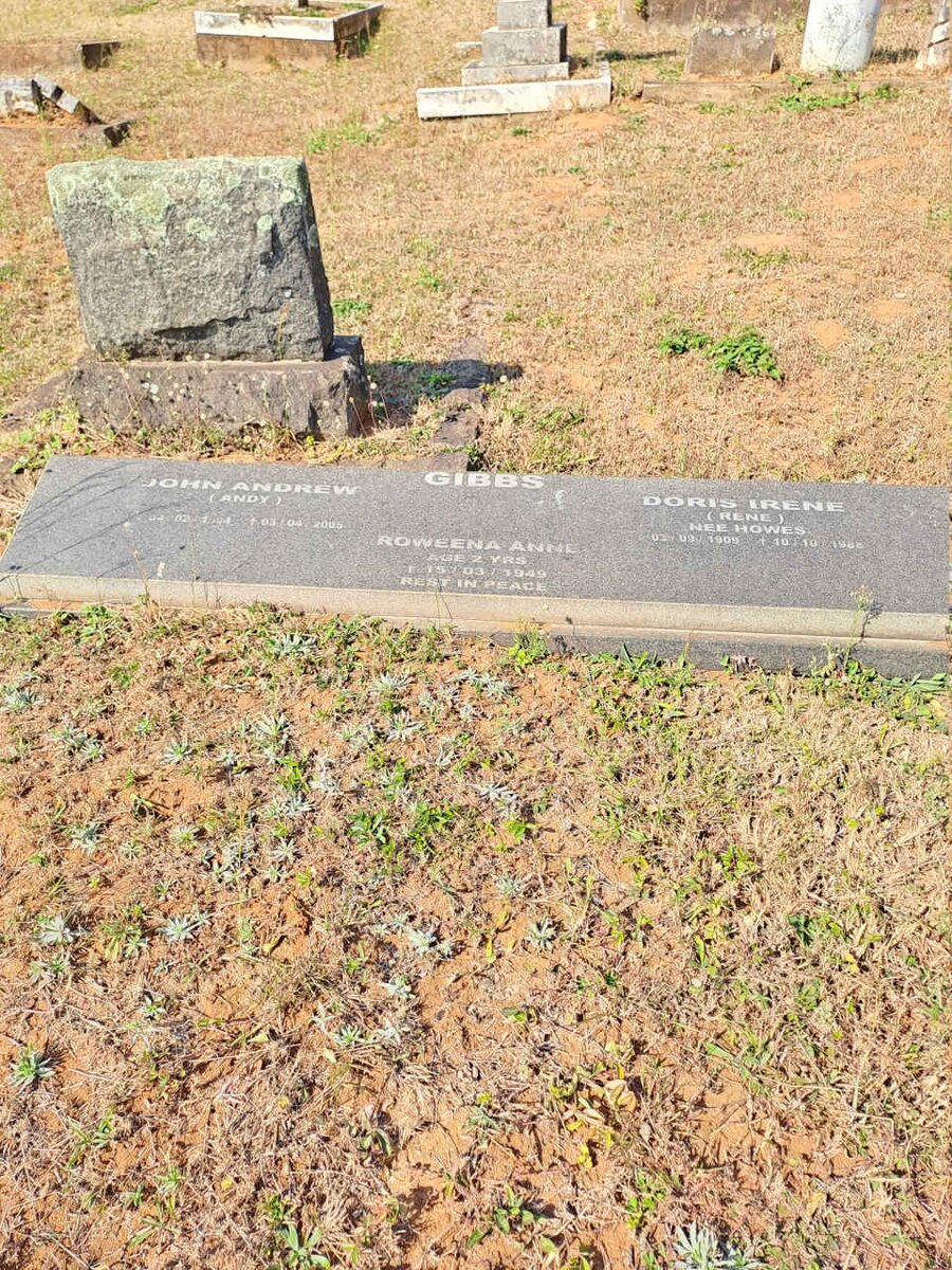 GIBBS John Andrew 1904-2005 & Doris Irene HOWES :: GIBBS Roweena Anne -1949 _1