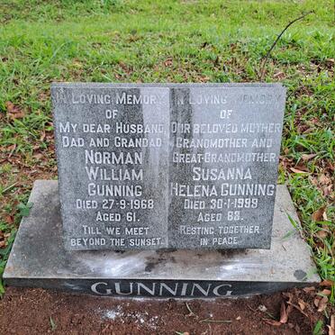 GUNNING Norman William -1968 & Susanna Helena -1999