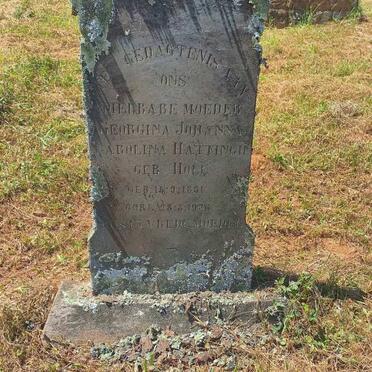 HATTINGH Georgina Johanna Abolina nee HOLL 1861-1936